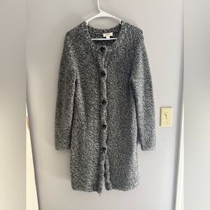 Talbots Knit Long Button Up Sweater Women’s SZ L Wool Cashmere Blend Warm Fall